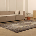 Vintage Isparta Turkish Area Rug 6x9 ft — Gray & Brown Floral