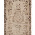 Vintage Isparta Turkish Area Rug 5x10 ft — Beige & Brown Floral (No. 39608)
