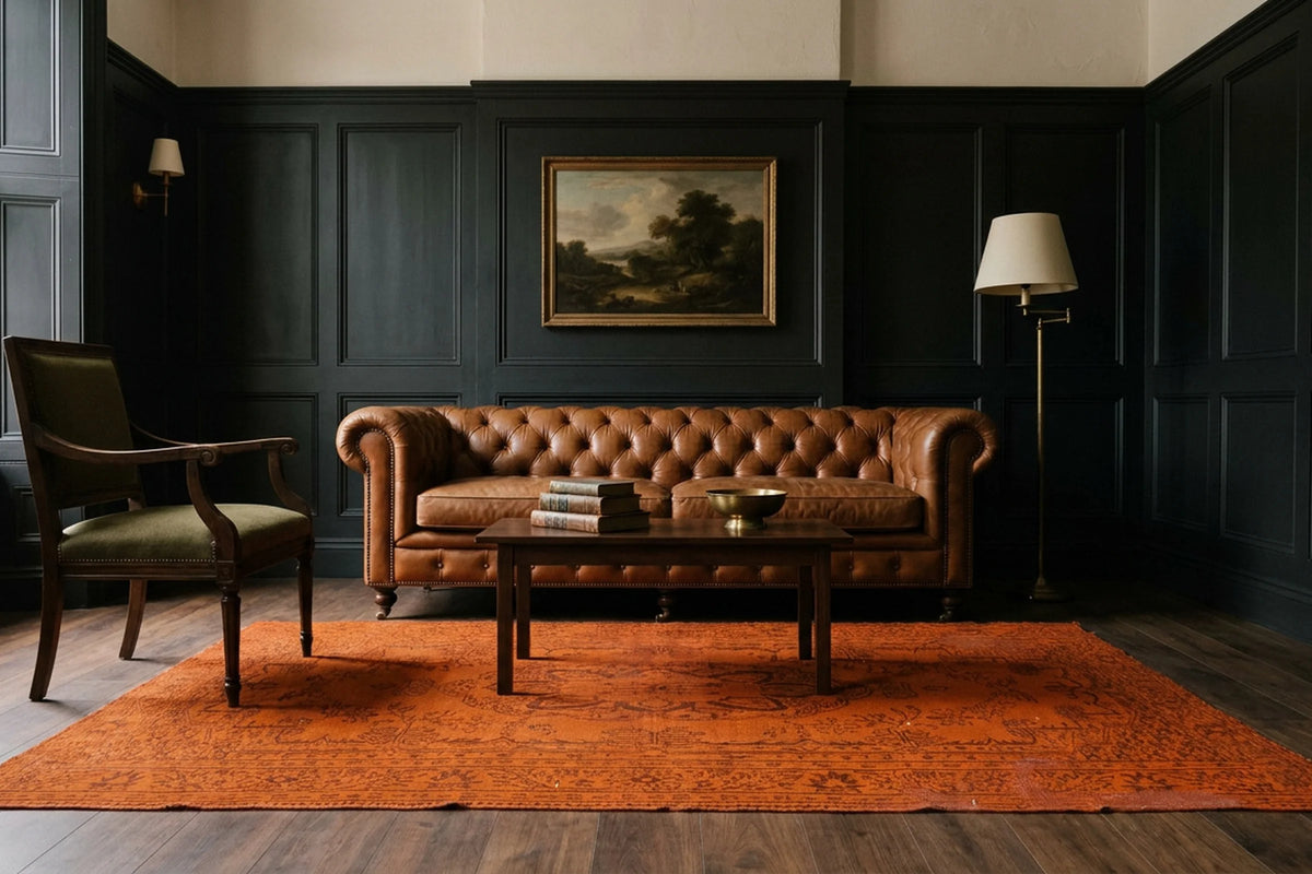 Turkish Area Rug in a styled room