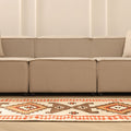 Vintage Southeastern Persian Style Kilim Runner Rug 4x11 ft — Beige & Brown Geometric