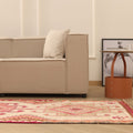 Vintage Southeastern Persian Style Kilim Runner Rug 3x11 ft — Beige & Pink Geometric