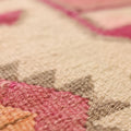 Vintage Southeastern Persian Style Kilim Runner Rug 3x11 ft — Beige & Pink Geometric