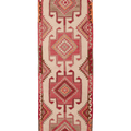 Vintage Southeastern Persian Style Kilim Runner Rug 3x11 ft — Beige & Pink Geometric