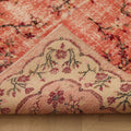 Vintage Isparta Turkish Area Rug 5x8 ft — Red & Beige Distressed