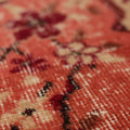 Vintage Isparta Turkish Area Rug 5x8 ft — Red & Beige Distressed