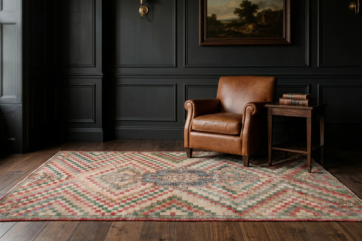 Turkish Area Rug in a styled room