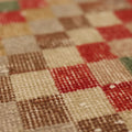 Vintage Isparta Turkish Area Rug 5x12 ft — Beige & Red Geometric
