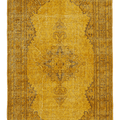 Vintage Isparta Turkish Area Rug 5x8 ft — Yellow & Brown Overdyed
