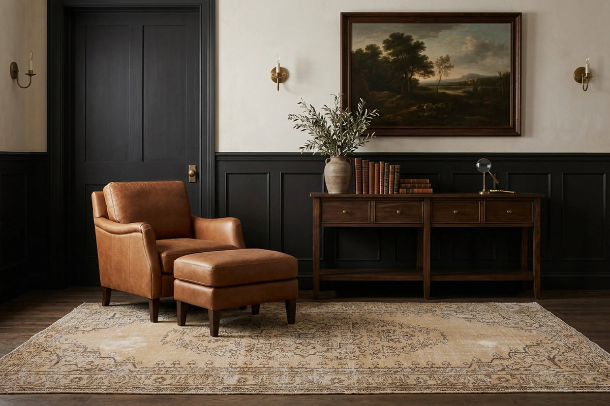 Turkish Area Rug in a styled room