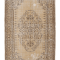 Vintage Manisa Turkish Area Rug 6x9 ft — Beige & Brown Distressed (No. 39903)