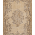Vintage Isparta Turkish Area Rug 5x9 ft — Beige & Brown Floral (No. 39906)