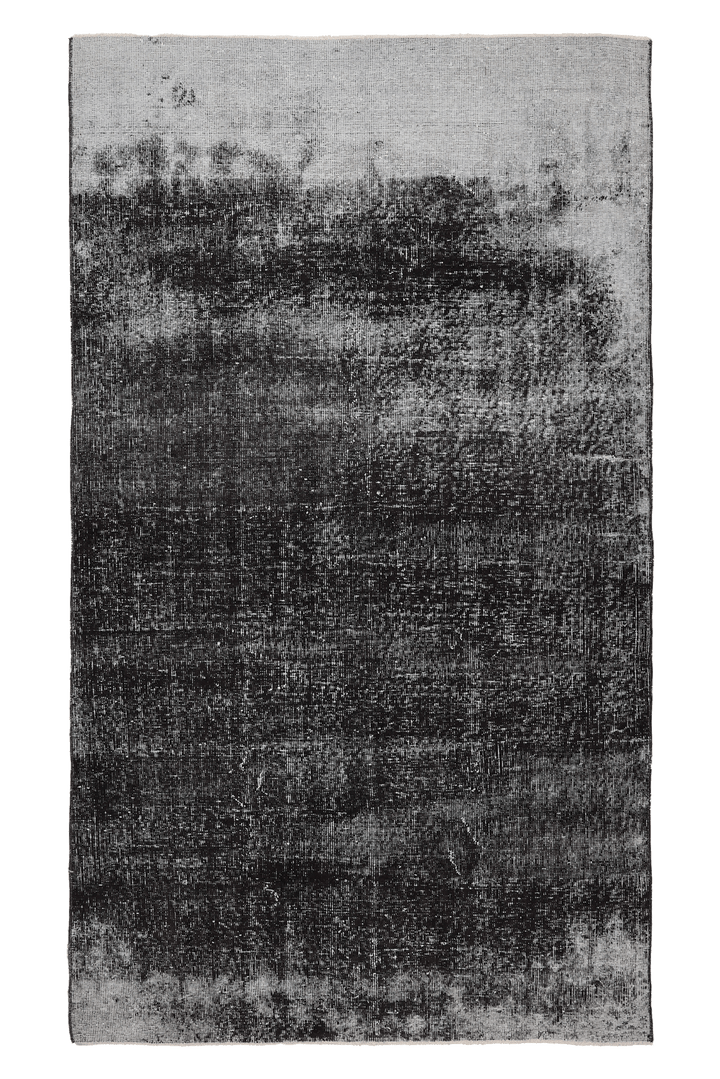 Vintage Isparta Turkish Area Rug 4x8 ft — Gray Overdyed