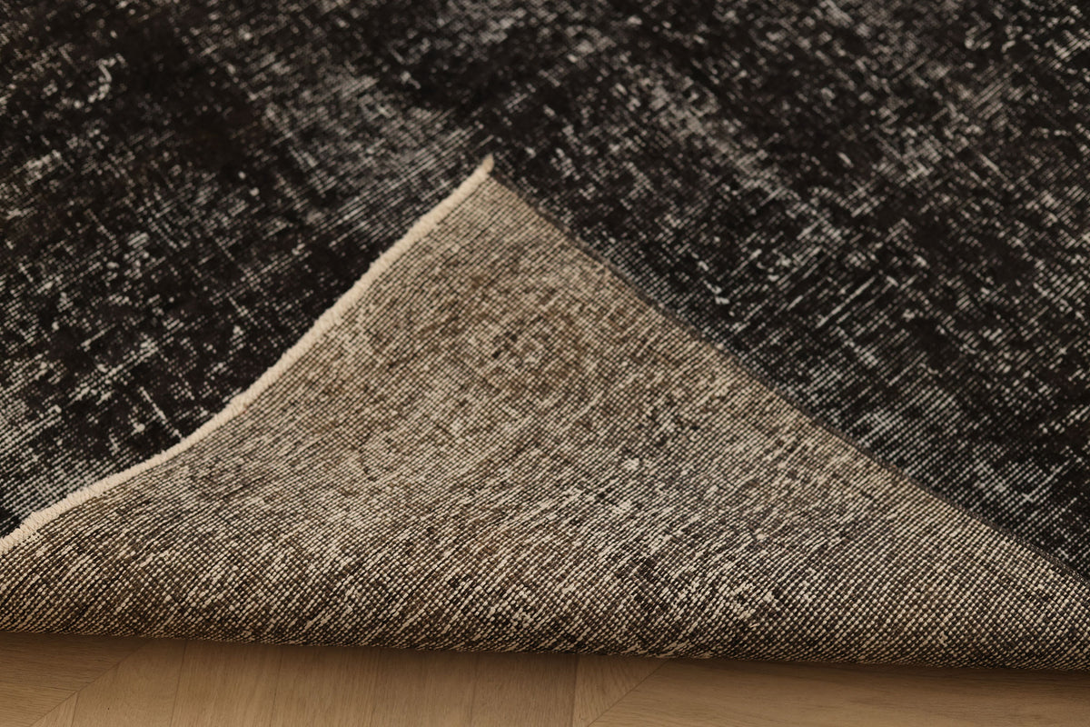 Vintage Isparta Turkish Area Rug 4x8 ft — Gray Overdyed