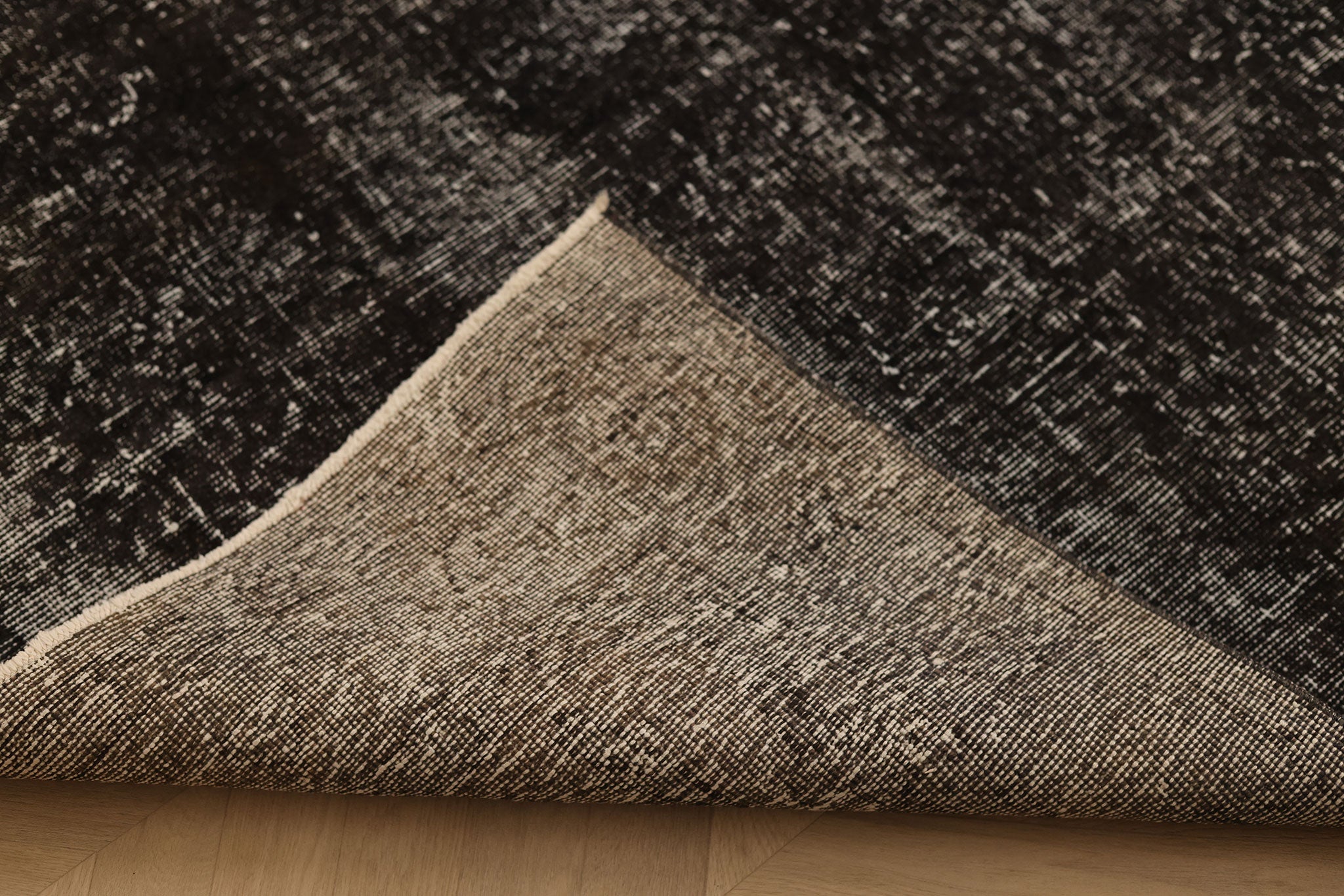 Vintage Isparta Turkish Area Rug 4x8 ft — Gray Overdyed