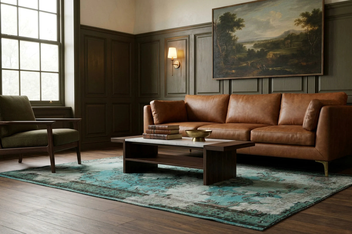 Turkish Area Rug in a styled room