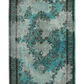 Vintage Isparta Turkish Area Rug 5x9 ft — Blue & Gray Overdyed (No. 39908)