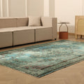 Vintage Isparta Turkish Area Rug 5x9 ft — Blue & Gray Overdyed (No. 39908)