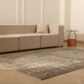 Vintage Manisa Turkish Area Rug 6x9 ft — Beige & Brown Distressed