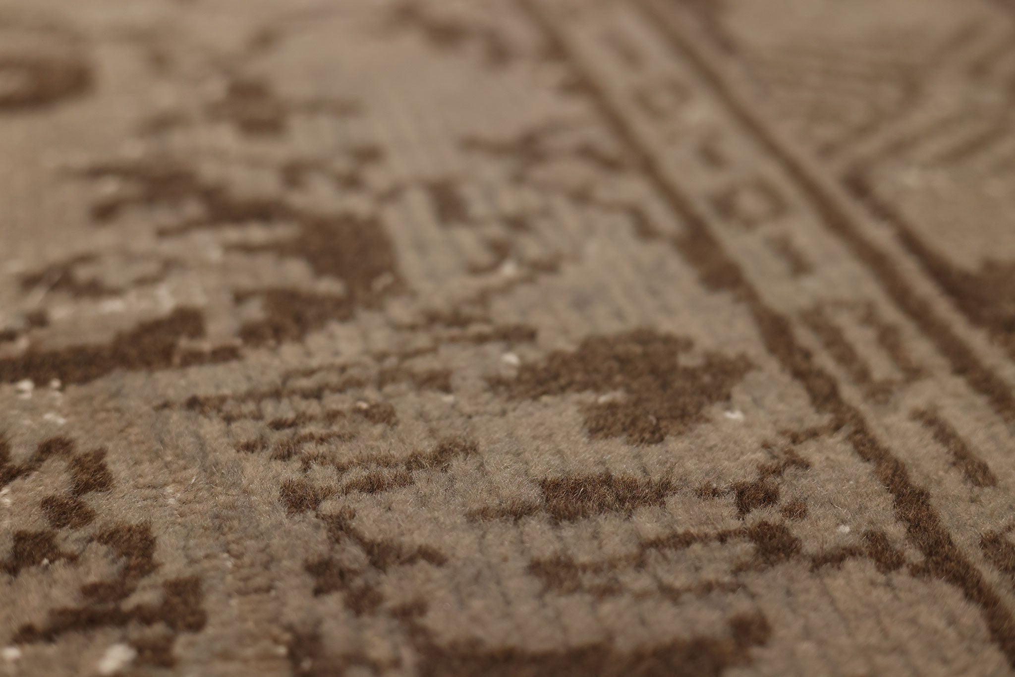 Vintage Manisa Turkish Area Rug 6x9 ft — Beige & Brown Distressed