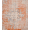 Vintage Manisa Turkish Area Rug 5x9 ft — Orange & Beige Distressed (No. 39911)