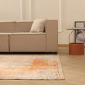 Vintage Manisa Turkish Area Rug 5x9 ft — Orange & Beige Distressed (No. 39911)