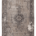 Vintage Manisa Turkish Area Rug 6x8 ft — Gray & Beige Distressed