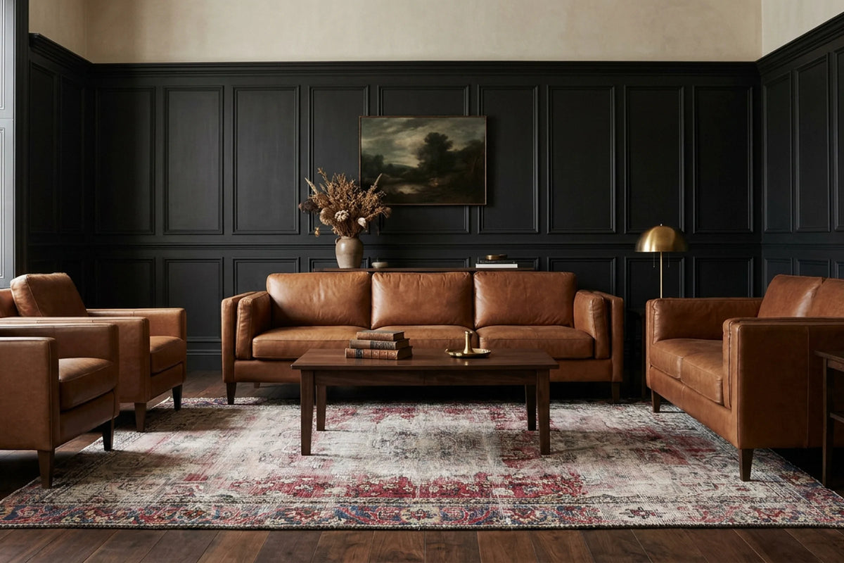 Turkish Area Rug in a styled room