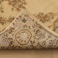 Vintage Isparta Turkish Area Rug 5x8 ft — Beige & Green Floral (No. 39914)