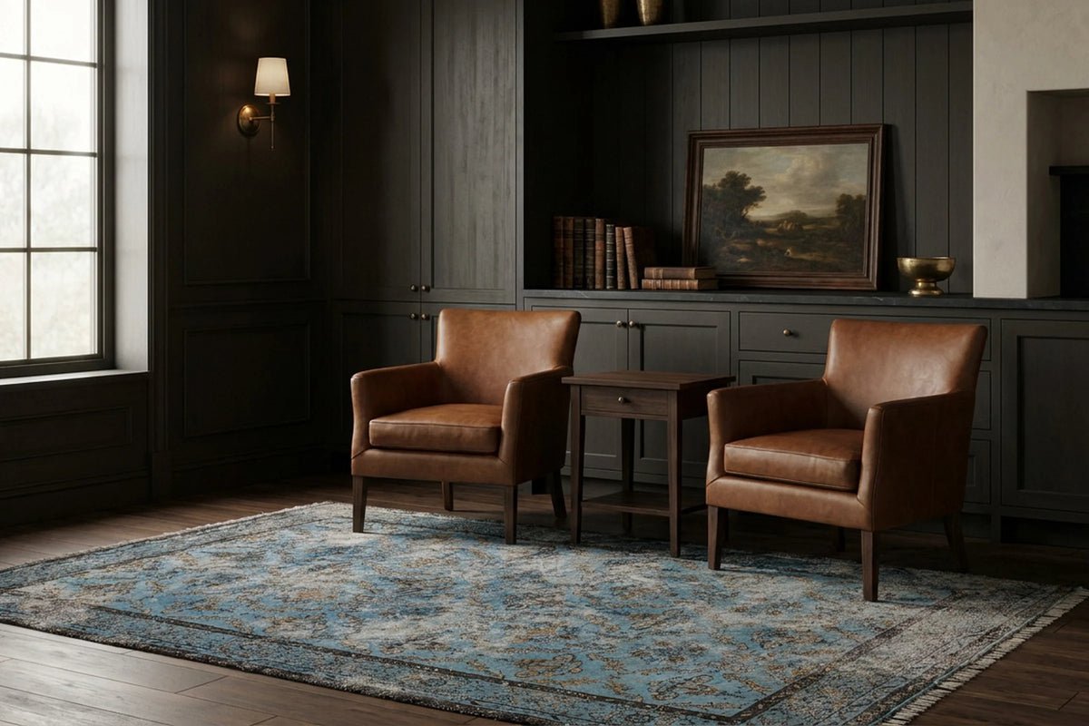 Turkish Area Rug in a styled room