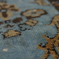 Vintage Isparta Turkish Area Rug 5x9 ft — Blue & Gray Distressed