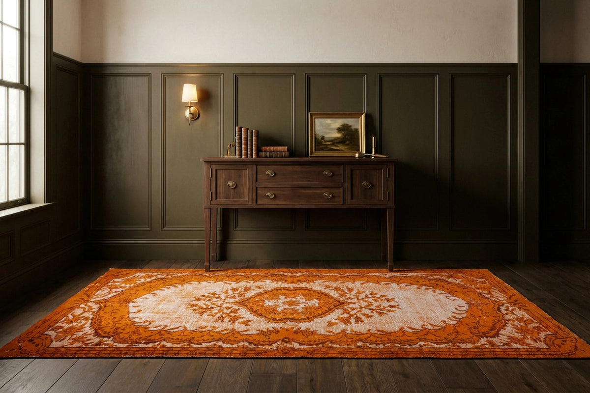 Turkish Area Rug in a styled room