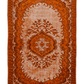 Vintage Manisa Turkish Area Rug 5x9 ft — Orange & Beige Distressed