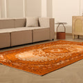 Vintage Manisa Turkish Area Rug 5x9 ft — Orange & Beige Distressed