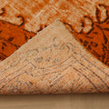 Vintage Manisa Turkish Area Rug 5x9 ft — Orange & Beige Distressed