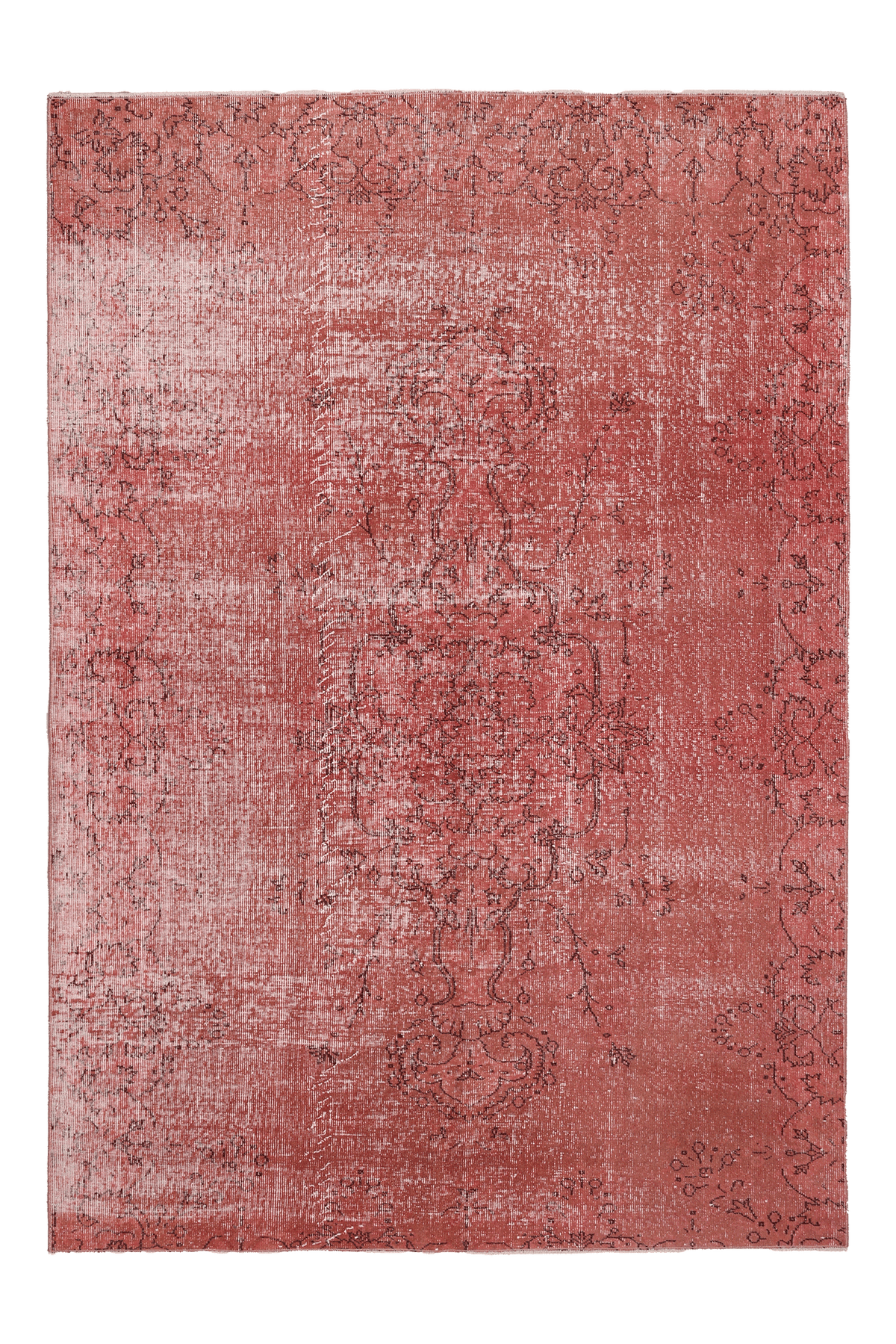 Vintage Isparta Turkish Area Rug 6x8 ft — Red Overdyed