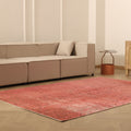 Vintage Isparta Turkish Area Rug 6x8 ft — Red Overdyed