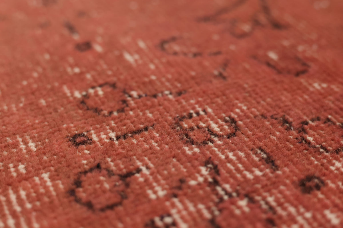 Vintage Isparta Turkish Area Rug 6x8 ft — Red Overdyed