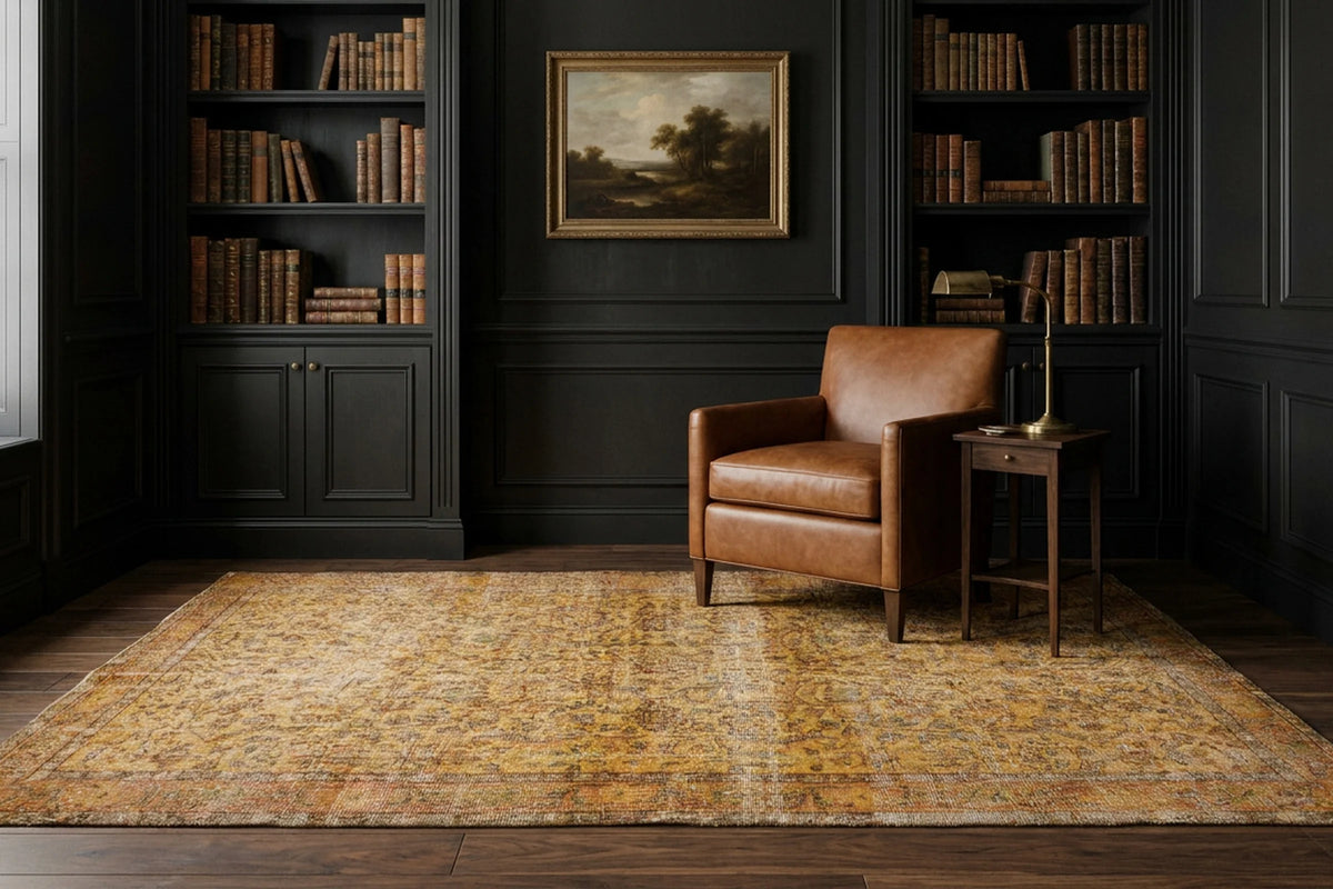 Turkish Area Rug in a styled room