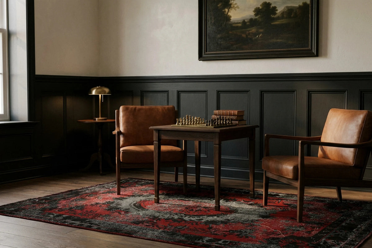 Turkish Area Rug in a styled room