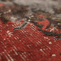Vintage Isparta Turkish Area Rug 5x9 ft — Red & Gray Floral (No. 39923)