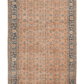 Vintage Isparta Turkish Area Rug 5x9 ft — Orange & Blue Floral