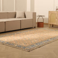 Vintage Isparta Turkish Area Rug 5x9 ft — Orange & Blue Floral