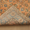 Vintage Isparta Turkish Area Rug 5x9 ft — Orange & Blue Floral