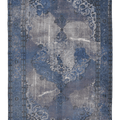 Vintage Isparta Turkish Area Rug 6x10 ft — Blue & Gray Overdyed (No. 39930)