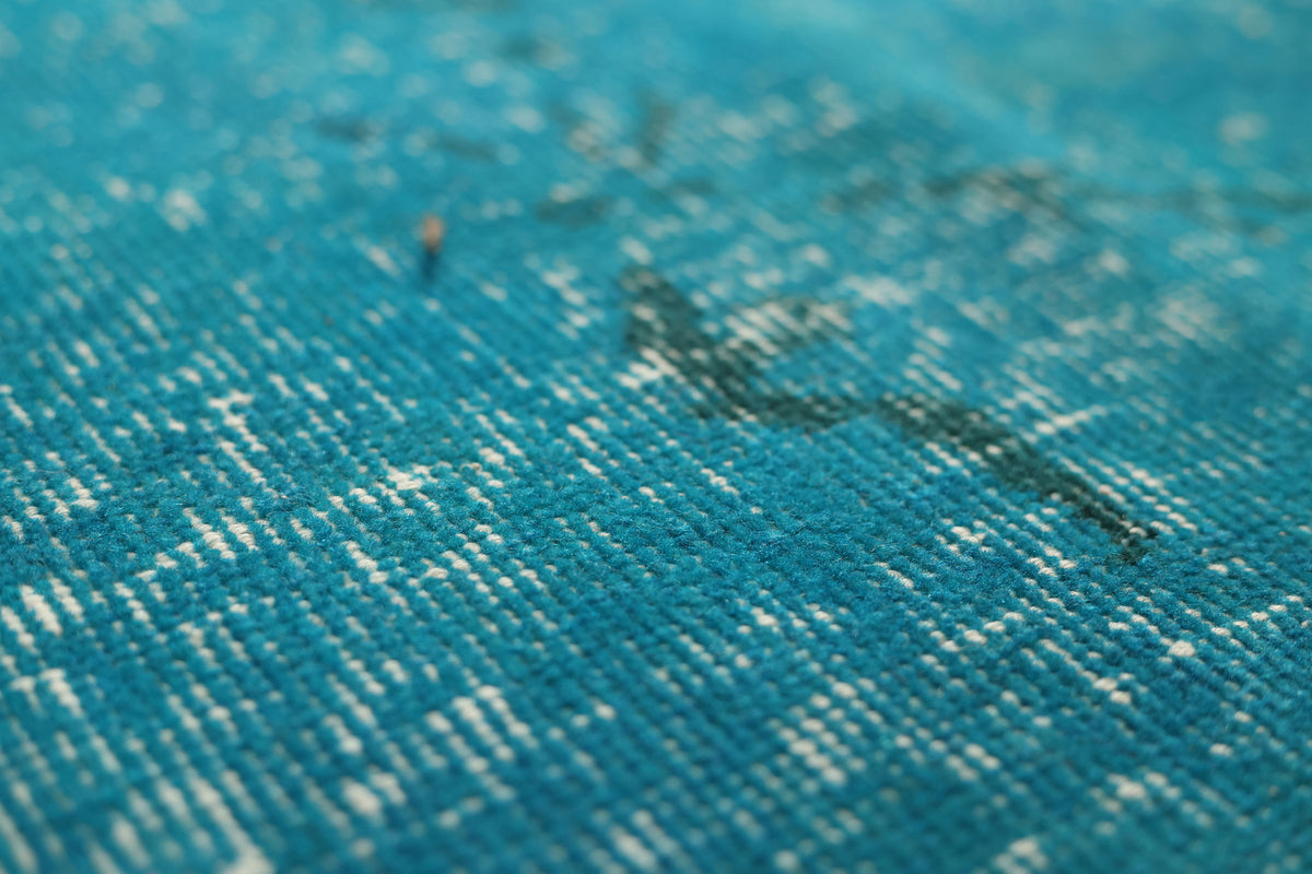 Vintage Isparta Turkish Area Rug 6x10 ft — Blue Overdyed