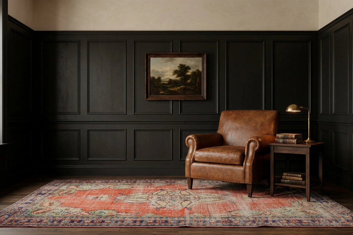 Turkish Area Rug in a styled room
