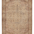 Vintage Isparta Turkish Area Rug 7x10 ft — Beige & Brown Floral (No. 39935)