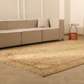 Vintage Isparta Turkish Area Rug 7x10 ft — Beige & Brown Floral (No. 39935)