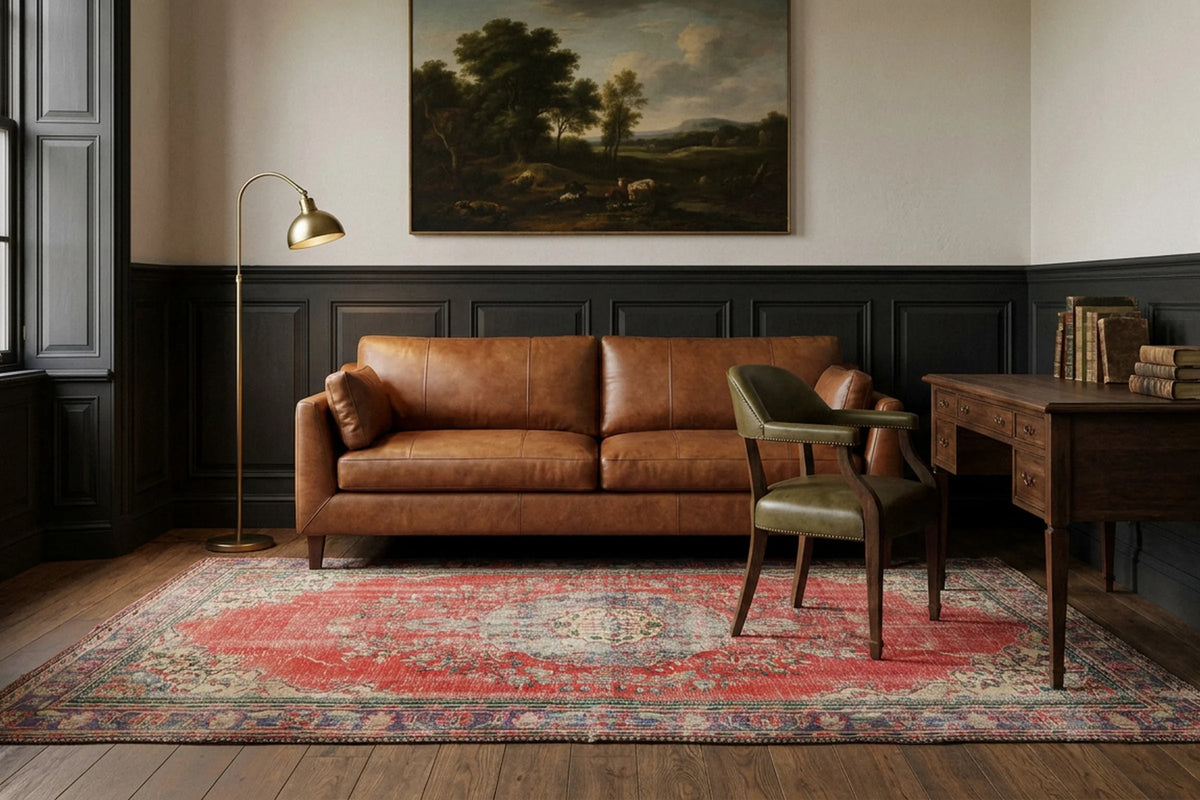 Turkish Area Rug in a styled room