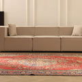Vintage Manisa Turkish Area Rug 6x10 ft — Red & Beige Floral
